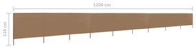 vidaXL Προστατευτικό Αέρα με 9 Πάνελ Taupe 1200 x 80 εκ. Υφασμάτινο