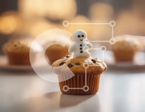 Σετ των 2 Intra Συλλεκτικό Ξύλινο Παζλ Plywood 4mm - Νόστιμο Cupcake Χιονάνθρωπος Σε Ξύλινο Κουτί - Διαστάσεις: 10x10 cm – 25 κομμάτια