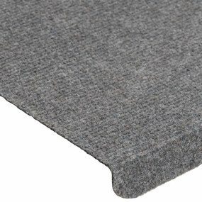 vidaXL Πατάκια Σκάλας Αυτοκόλλητα 15 τεμ. Γκρι 65x24,5x3,5 εκ.