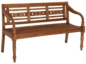 Παγκάκι Με Μπράτσα & Πλάτη HM7903 148x54x90cm Από Μασίφ Ξύλο Μαόνι Natural Διθέσιος