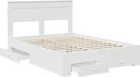 vidaXL Σκελετός Κρεβατιού Λευκό 160 x 200 cm Επεξεργασμένο ξύλο