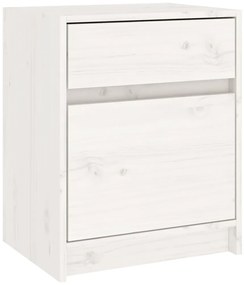 vidaXL Κομοδίνα 2 τεμ. Λευκά 40 x 31 x 50 εκ. από Μασίφ Ξύλο Πεύκου