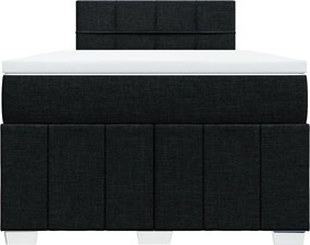 vidaXL Κρεβάτι Boxspring με Στρώμα Μαύρο 120x190 εκ. Υφασμάτινο
