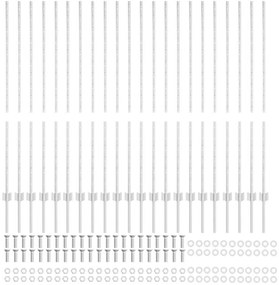 vidaXL Πό posts φράχτη 44 pcs Ασημί Γαλβανισμένος χάλυβας