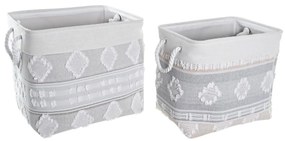 Σετ Καλαθιών DKD Home Decor 45 x 35 x 40 cm Γκρι