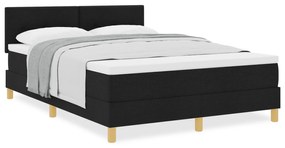 vidaXL Κρεβάτι με Βάση με Στρώμα Μαύρο 140x200 εκ. Ύφασμα