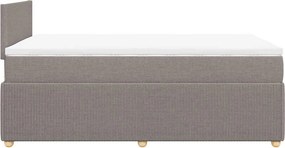 vidaXL Κρεβάτι Boxspring με Στρώμα Taupe 120x190 εκ. Υφασμάτινο
