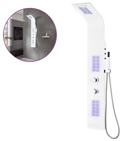 vidaXL Στήλη Ντους Υδρομασάζ Λευκή 20x44x130 εκ. από Αλουμίνιο