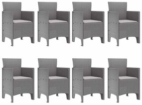 vidaXL Σέτ φαγητού για κήπο 9 pcs Λευκό Πολυπροπυλένιο