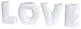Βάζο ArteLibre -LOVE- Λευκό Κεραμικό Υ15cm Σετ 4Τμχ