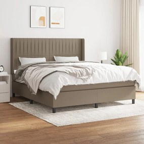 vidaXL Κρεβάτι Boxspring με Στρώμα Taupe 180x200 εκ. Υφασμάτινο