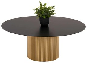 Τραπέζι Σαλονιού Clad HM9674 Φ80x32cm Μεταλλικό Gold-Black Metal