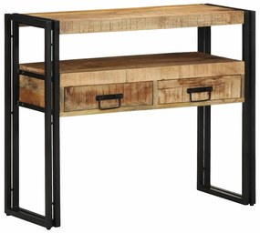 vidaXL Τραπέζι κονσόλας με ράφι Καφέ 90 x 33 x 75 εκ Μασίφ ξύλο μάνγκο