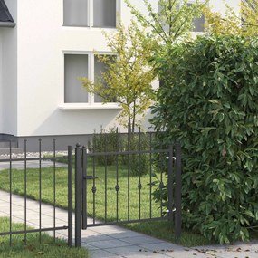 vidaXL Πύλη Φράχτη ASTEN 100 x 75 cm Μέταλλο Μαύρο Κλειδώσιμο