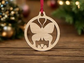 Σετ των 3 Intra απο ξύλο plywood 3mm-4mm πάχος – Χριστουγεννιάτικη μπάλα πεταλούδας 40x45 cm INTRAVECTRY-MY549088