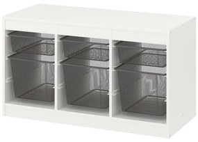 TROFAST παιδικό έπιπλο αποθήκευσης με κουτιά, 99x44x56 cm 294.798.35