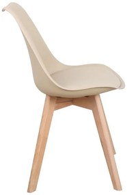 Καρέκλα Gaston PP-PU taupe απόχρωση- φυσικό πόδι 44x52x78εκ. 44x52x78 εκ.