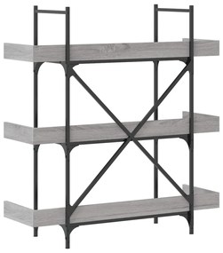 vidaXL Βιβλιοθήκη 3 Επιπέδων Γκρι Sonoma 100x33x108,5εκ. Επεξεργ. Ξύλο