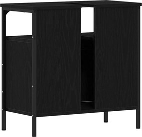 vidaXL Ντουλάπι Νιπτήρα Μπάνιου Μαύρο Δρυς 60x30x60 εκ. από Τεχνητό Ξύλο