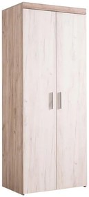 Ντουλάπα Arno 2K Γκρί Δρύς - Λευκός Δρύς 80x55x202 εκ. 80x52x202 εκ.