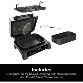 Ηλεκτρική σχάρα 6σε1 Ninja Foodi Smart DG551EU, 1760W, 6 λειτουργίες μαγειρέματος, φριτέζα 4L, κατσαρόλα μαγειρέματος 4L, σχάρα, 260C MAX, Inox/μαύρο