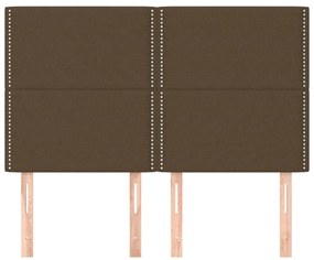 vidaXL Κεφαλάρια Κρεβατιού 4 τεμ. Σκ. Καφέ 72x5x78/88 εκ. Υφασμάτινα