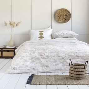 Σεντόνια Swipe (Σετ 3τμχ) Ecru-Gold Nima Single 170x260cm 100% Cotton
