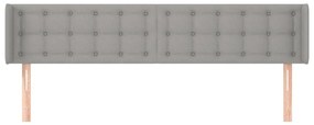Κεφαλάρι με Πτερύγια Ανοιχτό Γκρι 183x16x78/88 εκ. Υφασμάτινο - Γκρι