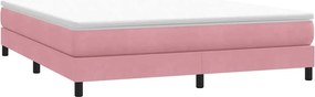 vidaXL Box Spring κρεβάτι χωρίς στρώμα ροζ 180x220 cm Βελούδινο