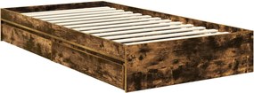 vidaXL Κρεβάτι Αποθήκης Καπνιστό Δρύς 100 x 200 cm Επεξεργασμένο ξύλο