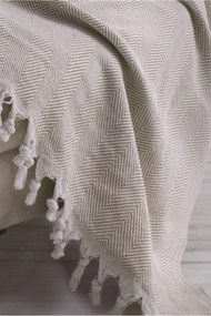 Stewehome φυσική πλεκτή βαμβακερή διακοσμητική κουβέρτα για μονή πολυθρόνα 160x160 cm