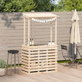vidaXL Τραπέζι Μπαρ Κήπου με Οροφή 112,5x57x195,5 εκ. Μασίφ Πεύκο