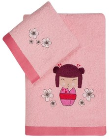 Πετσέτες Παιδικές Hiroco (Σετ 2τμχ) Pink Kentia Σετ Πετσέτες 70x125cm 100% Βαμβάκι