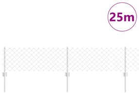 vidaXL Περίφραξη από αλυσίδα με 22 U Posts Ασημί 0.4x25 μ Χάλυβας