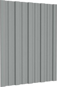 vidaXL Πάνελ οροφής 36 τεμ. Γκρι 60 x 45 cm Γαλβανισμένος χάλυβας