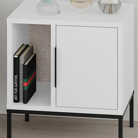 Κομοδίνο Glynn Megapap χρώμα λευκό 45x35x50εκ.