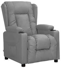 vidaXL Πολυθρόνα Ανακλινόμενη Γκρι από Συνθετικό Δέρμα