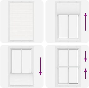 vidaXL Πλισέ περσίδα Λευκό 120x200 cm Πλάτος υφάσματος 119,4 cm