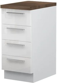 Επιδαπέδιο ντουλάπι Raval R-40-4F-Λευκό - Λευκό γυαλιστερό - 40.00Χ60.00Χ88.00cm