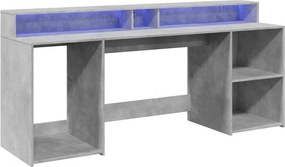 vidaXL Desk Γκρι Σκυροδέματος 200 x 55 x 91 cm Engineered Wood