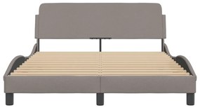 vidaXL Σκελετός Κρεβατιού Χωρίς Στρώμα Taupe 140x190 εκ. Υφασμάτινο