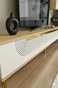 Stewehome Σετ μοντέρνας σύνθεσης τηλεόρασης με ράφι 180x30x41 cm