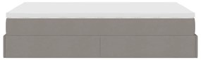 VidaXL Οθωμανικό κρεβάτι με στρώμα Taupe 120x200cm ύφασμα