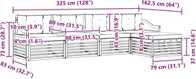 vidaXL Σειρά Καναπέ Εξωτερικού 5 pcs Λευκό και Μπεζ Πολυεστέρας