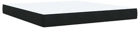 vidaXL Κρεβάτι Boxspring με Στρώμα Μαύρο 180x200 εκ. Βελούδινο