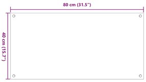 Πλάτες Κουζίνας 2 τεμ. Μαύρες 80x40 εκ. από Ψημένο Γυαλί - Μαύρο