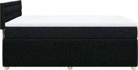 vidaXL Κρεβάτι Boxspring με Στρώμα Μαύρο 140x200 εκ. Υφασμάτινο