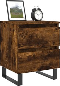 vidaXL Κομοδίνα 2 τεμ. Καπνιστή Δρυς 40 x 35 x 50 εκ. Επεξεργ. Ξύλο