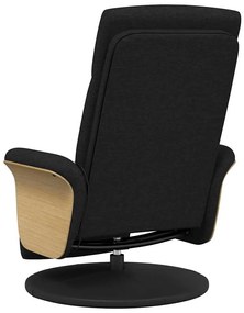 vidaXL Πολυθρόνα Μασάζ Ανακλινόμενη με Υποπόδιο Μαύρη Υφασμάτινη