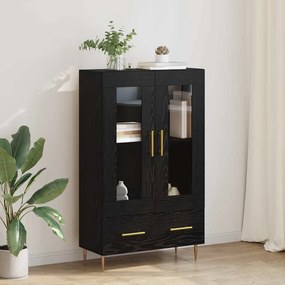 vidaXL Highboard Μαύρη Οξυά 69,5 x 31 x 115 εκ. Σύνθετο Ξύλο και Γυαλί